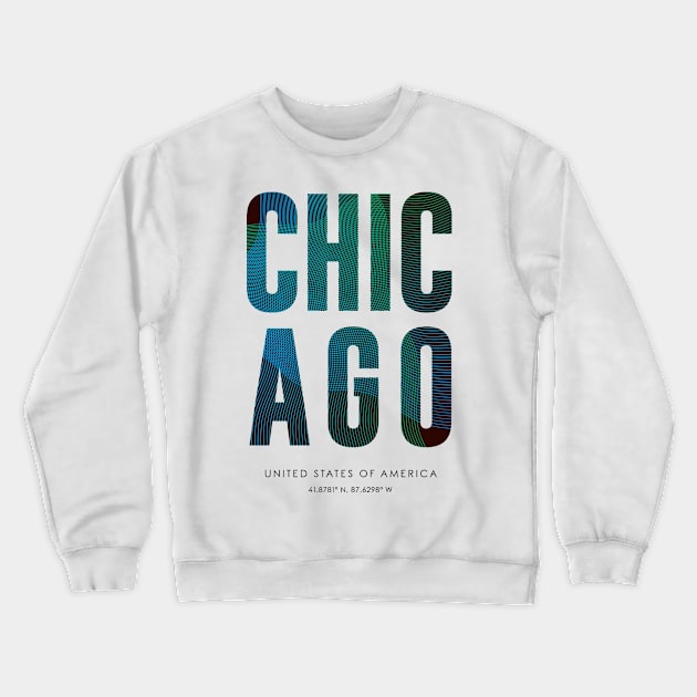 Chicago City typography Crewneck Sweatshirt by StudioGrafiikka